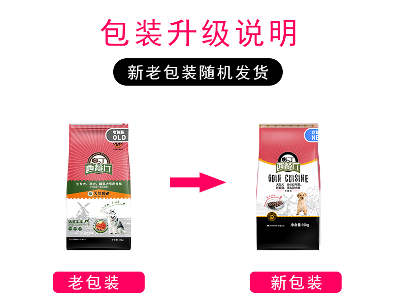 奥丁西餐厅狗粮大型犬幼犬粮天然法式牛排15kg包邮金毛萨摩斗牛-图0