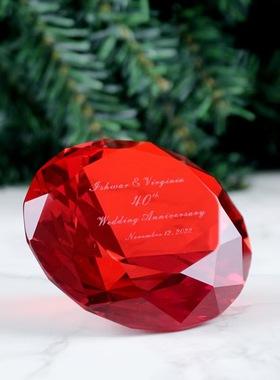 情人节520玻璃大钻石摆件礼物