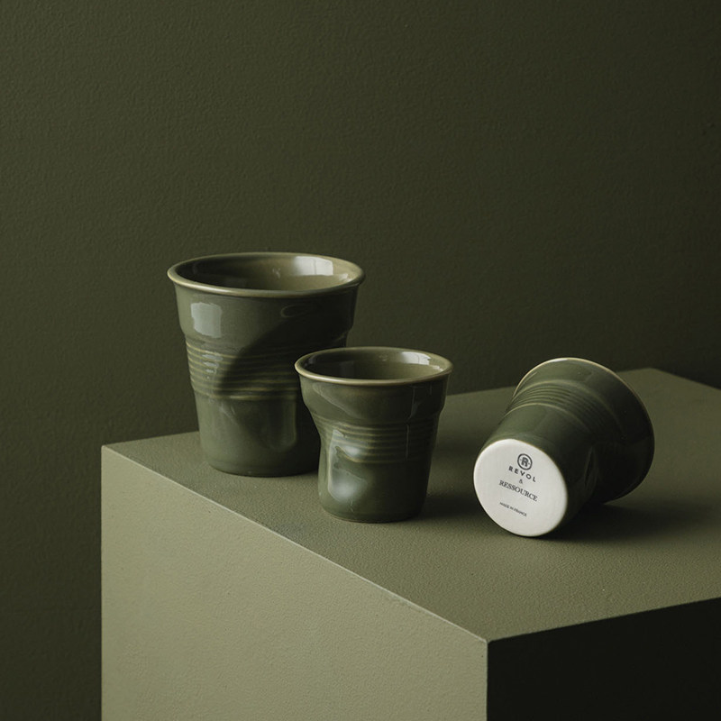 sort法国REVOL创意陶瓷皱褶杯不规则浓缩咖啡杯小众水杯Froisses - 图1