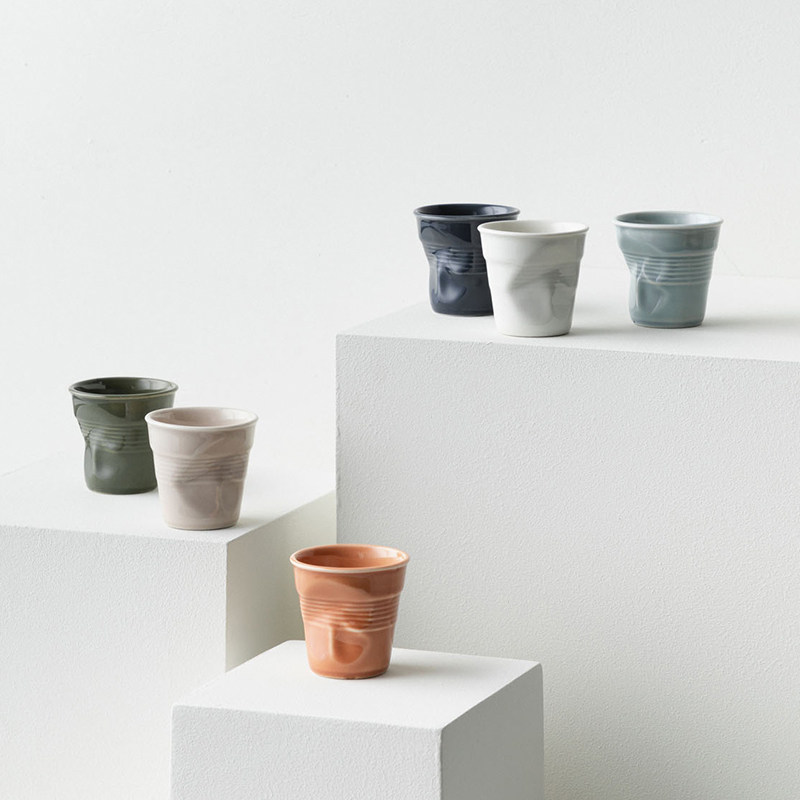 sort法国REVOL创意陶瓷皱褶杯不规则浓缩咖啡杯小众水杯Froisses - 图0