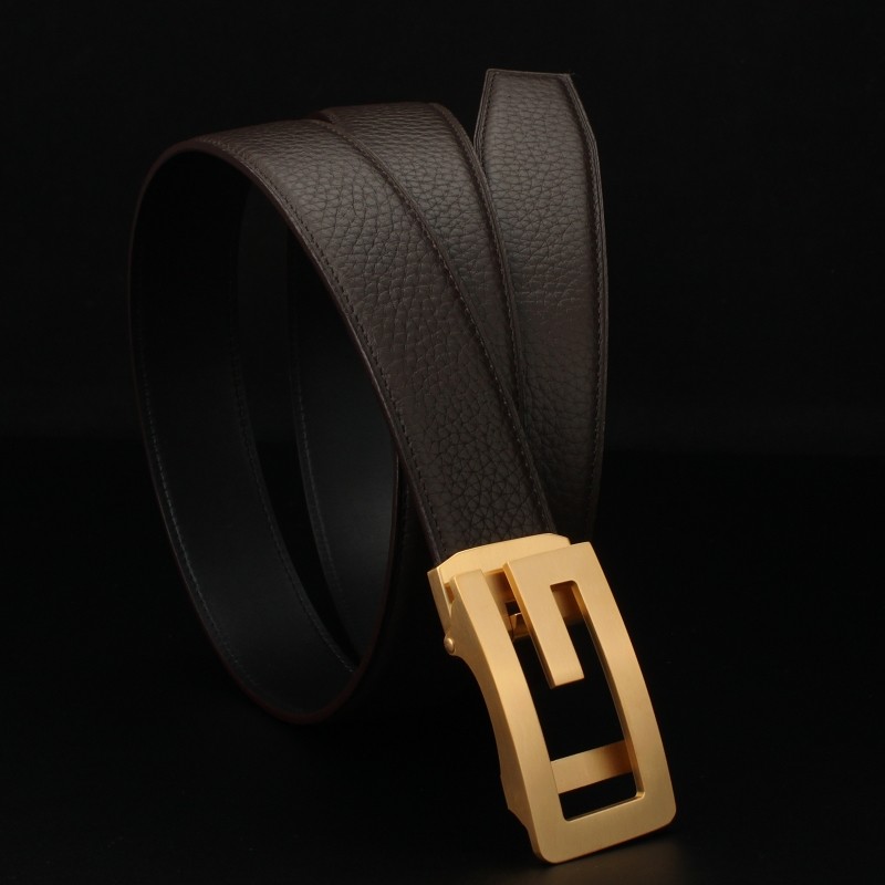 防过敏百搭字母不锈钢自动扣 真皮腰带 商务裤带青年皮带男士3.5,淘宝优惠券,粉丝福利购,淘宝优惠卷