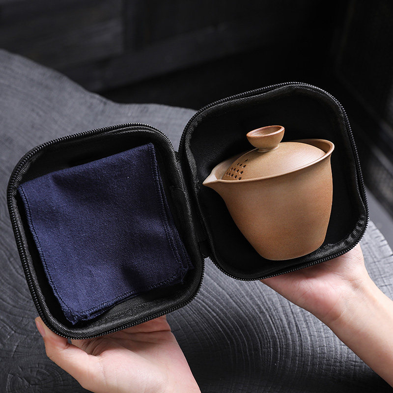 粗陶便携式旅行茶具套装快客杯子露营户外旅游泡茶杯一壶三杯茶壶,淘宝优惠券,粉丝福利购,淘宝优惠卷