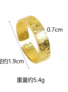 越南沙金指环复古宫廷风纹里开口戒指情侣款简约设计感首饰品货源