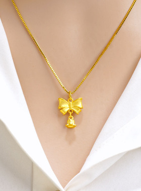 手链久不掉色新中式蝴蝶结仿真开口戒指沙金项链女高级感耳饰耳钉