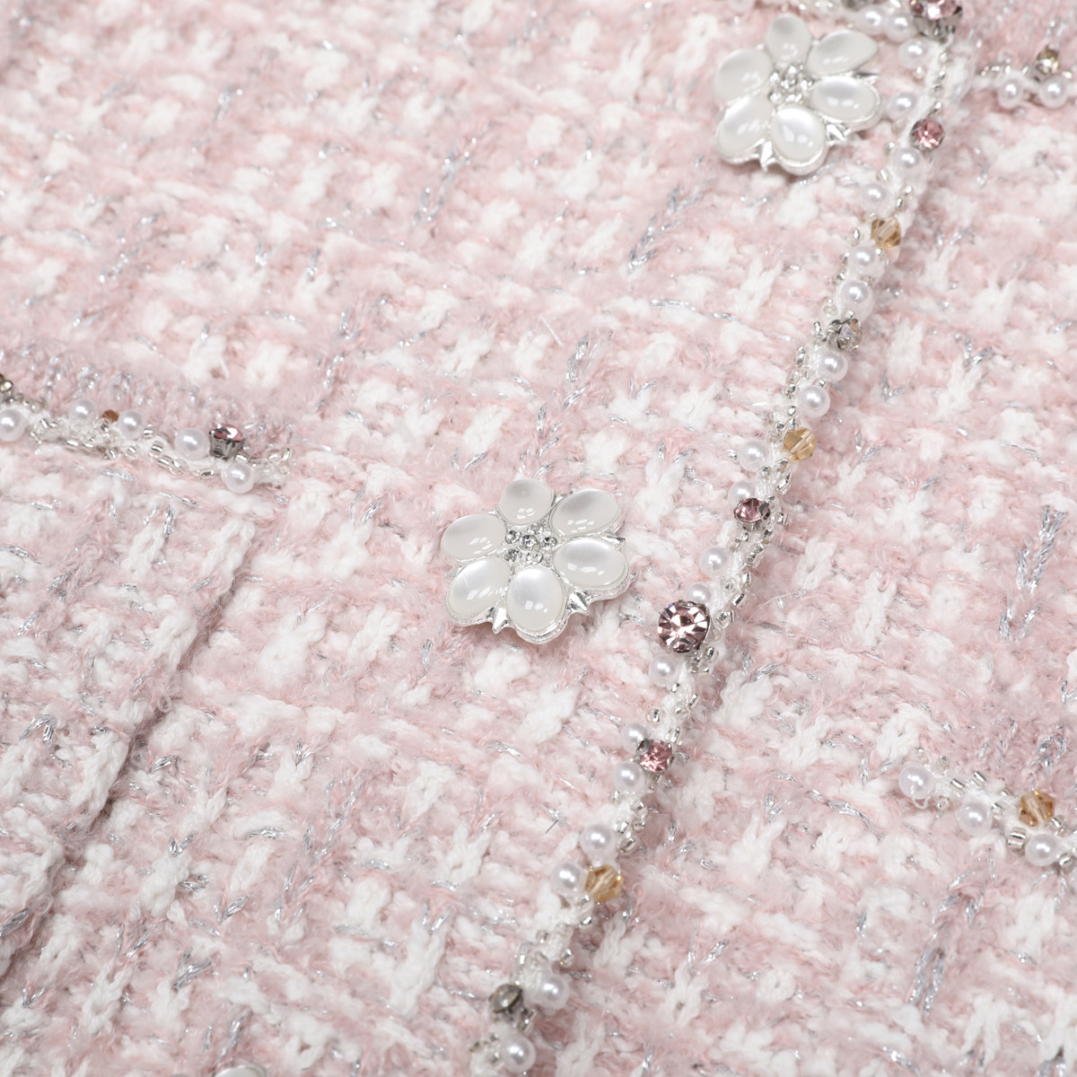 高端品质春秋新款时尚小香风钉珠名媛针织上衣+无袖连衣裙女,淘宝优惠券,粉丝福利购,淘宝优惠卷