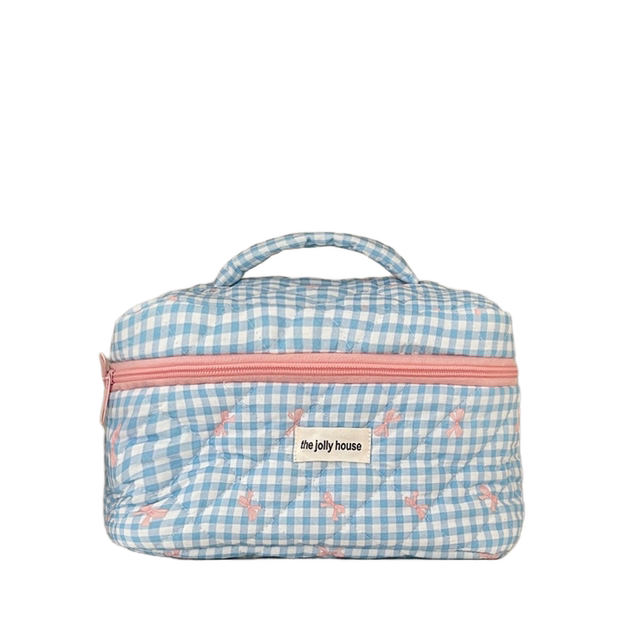 Large capacity hand-held girl's heart cosmetic storage bag