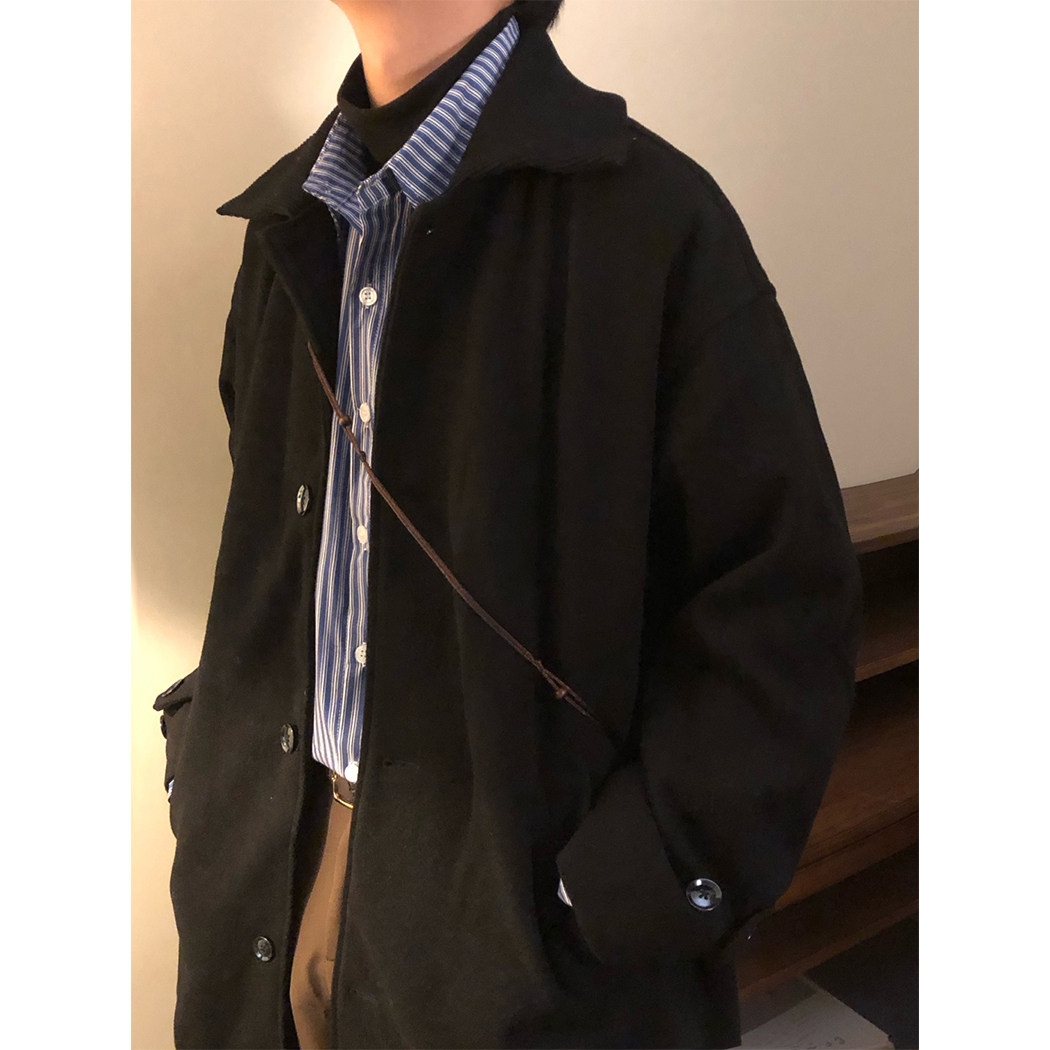 NAGAWL冬季美式复古高级感简约纯色中长款毛呢大衣风衣外套男女潮,淘宝优惠券,粉丝福利购,淘宝优惠卷