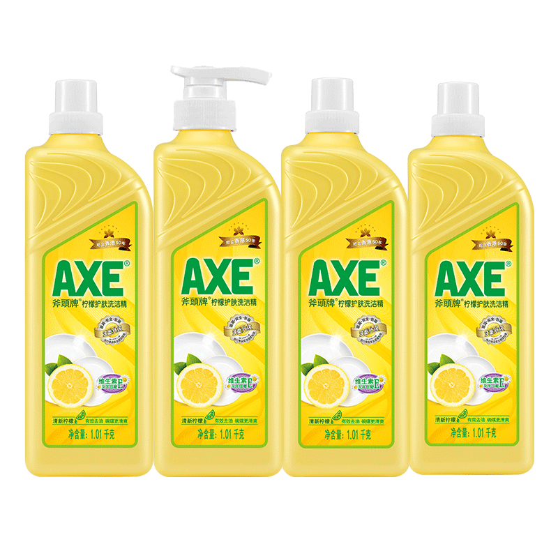 axe /斧头牌柠檬整箱*4瓶洗洁精 爱搭居家日用洗洁精