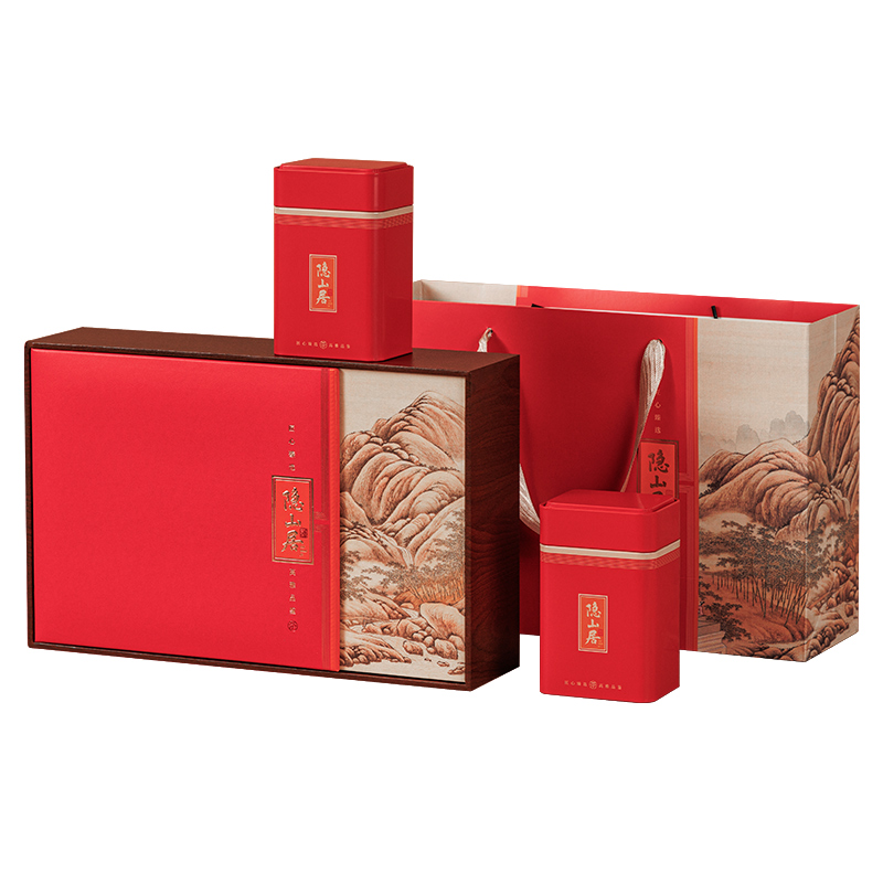 红茶包装盒空礼盒岩茶绿茶信阳毛尖茶叶礼盒装空盒半斤装礼盒空盒-图3