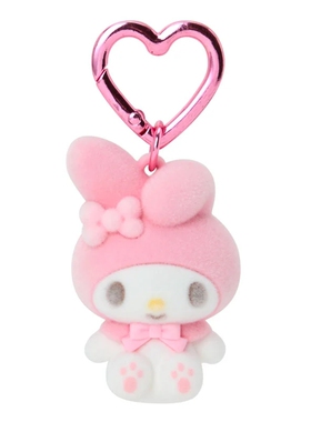 日本三丽鸥HelloKitty美乐蒂玉桂狗酷洛米植绒公仔包包挂件钥匙扣