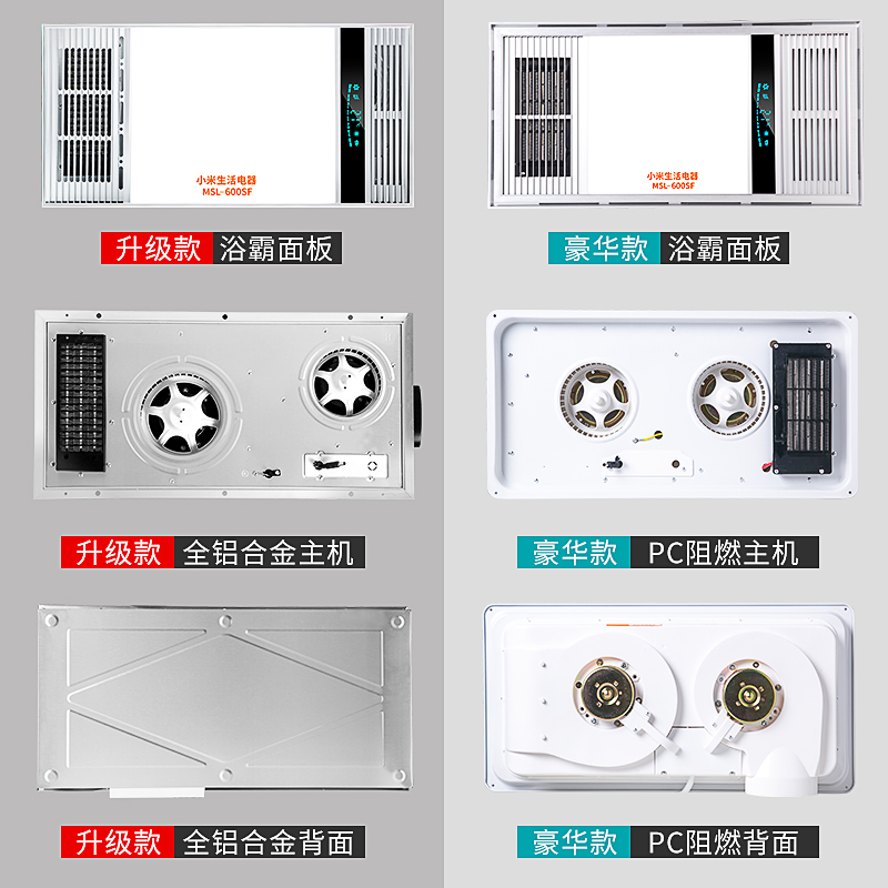 集成吊顶浴霸风暖嵌入式五合一浴霸灯卫生间取暖家用浴室暖风机 - 图0