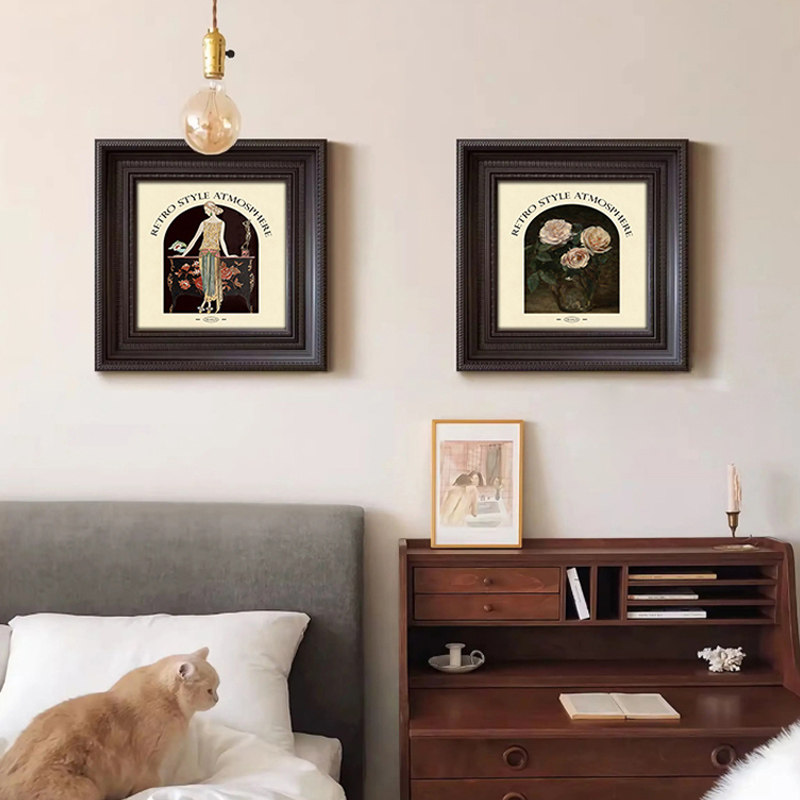 法式复古软装挂画高级感中古风卧室床头装饰画玫瑰花小众艺术壁画,淘宝优惠券,粉丝福利购,淘宝优惠卷