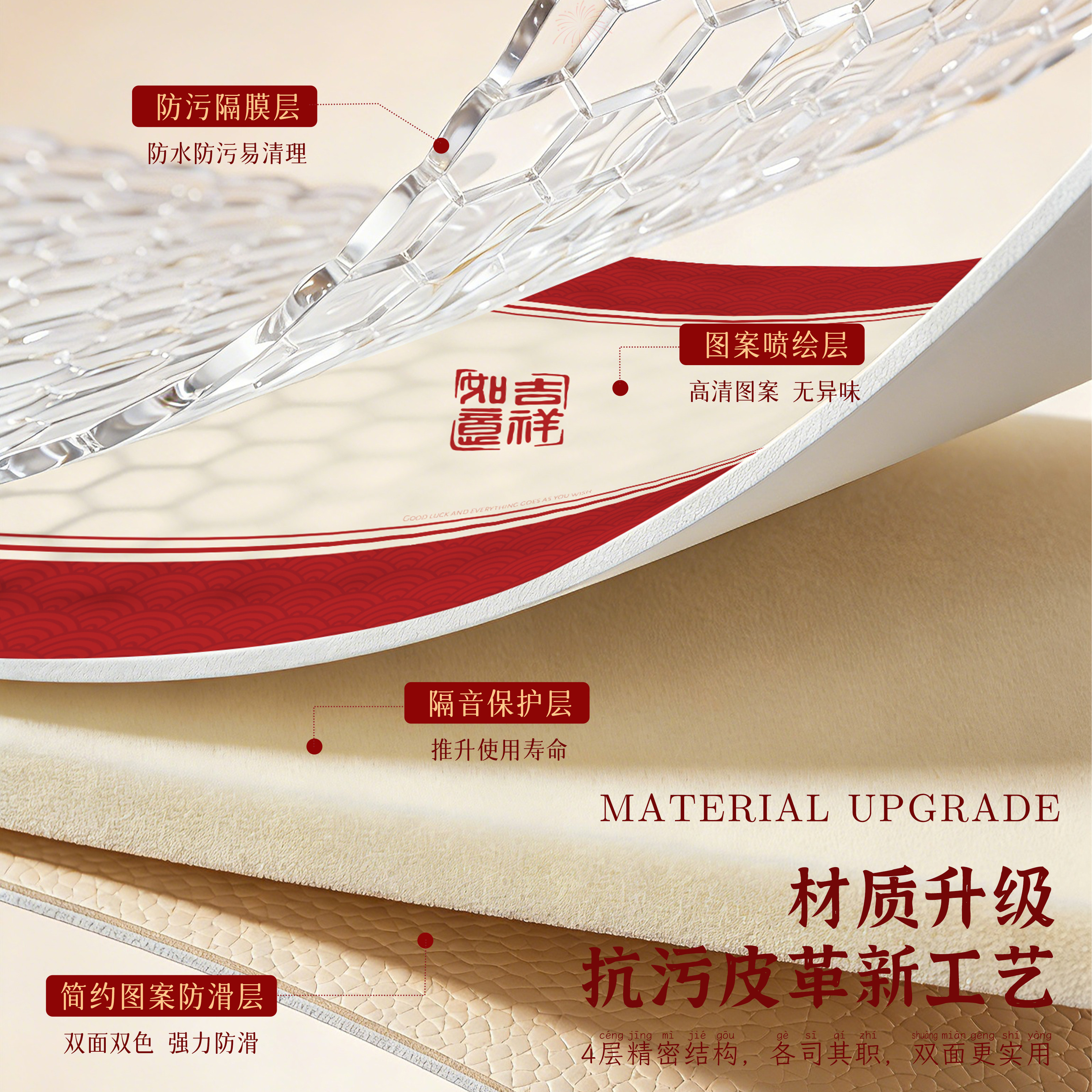 加厚新年红色桌布防水防油免洗2026新款双面餐桌垫茶几桌面保护垫,淘宝优惠券,粉丝福利购,淘宝优惠卷