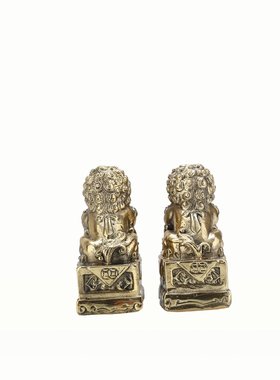 风水纯铜保平安摆件北京狮