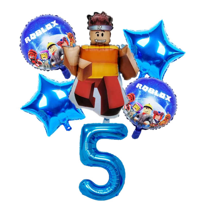 Roblox罗布乐思主题卡通铝膜气球男孩10周岁生日布置蓝色数字汽球 - 图0