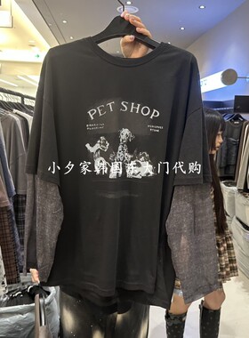 一件包邮 小夕韩国东大门代购CREDITO 26秋女装时尚新款长袖T恤
