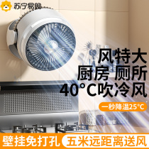 Wall-mounted Electric Fan Small Wall-mounted Air Circulation Fan Kitchen Toilet Exclusive Perforated hanging wall Cold 595