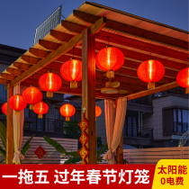 Outdoor Solar Chinese New Year lantern New Years New Years New Years New Years red lantern Courtyard Balcony Doors Hanging Accessories Chandelia 2282