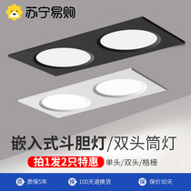 Double head cylinder light Double holes Embedded ultra-thin rectangular living room gangway CLOSED CEILING LED SPOTLIGHT FIGHTING 3005