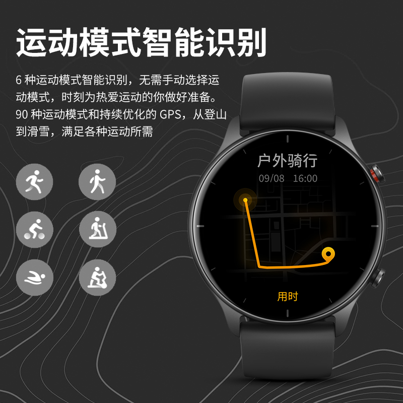 amazfit 华米跃我GTR2e智能手表 消息来电提醒NFC心率血氧睡眠监测GPS跑步运动蓝牙智能运动手表男女通用105 - 图3