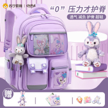 First grade school bag Girls 2023 new girls enrolled girls girls 23 to six children minus negative care spine ultralight double shoulder bag Out of the way Backpack Scouting children Good school bags 1029