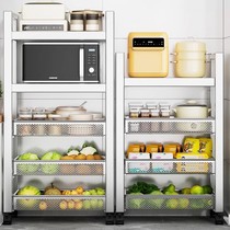 304 stainless steel kitchen vegetable basket shelving floor multilayer home vegetable small cart containing shelf 1366