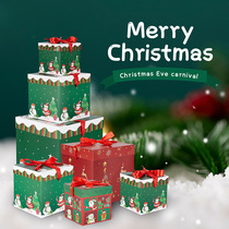 2023 New Christmas Gift Candy Box Square Cardboard Boxes Packaging Creative Atmosphere Placement Christmas Holidays 2134