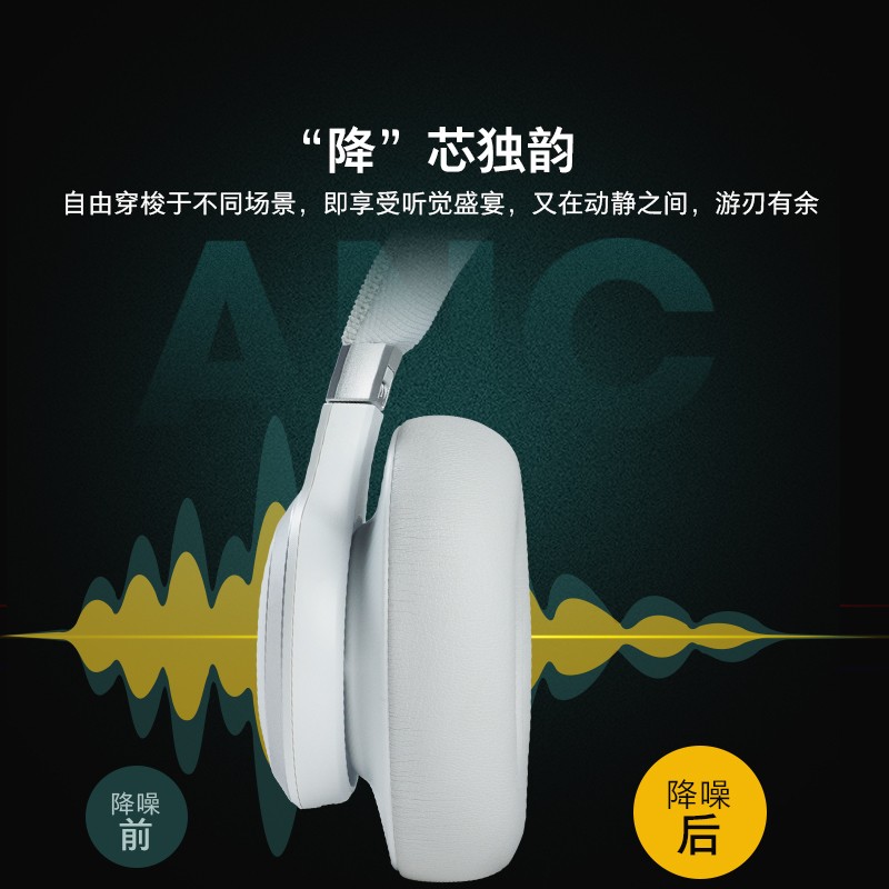 JBL LIVE660NC 无线蓝牙主动降噪头戴式耳机音乐续航游戏通话907 - 图2