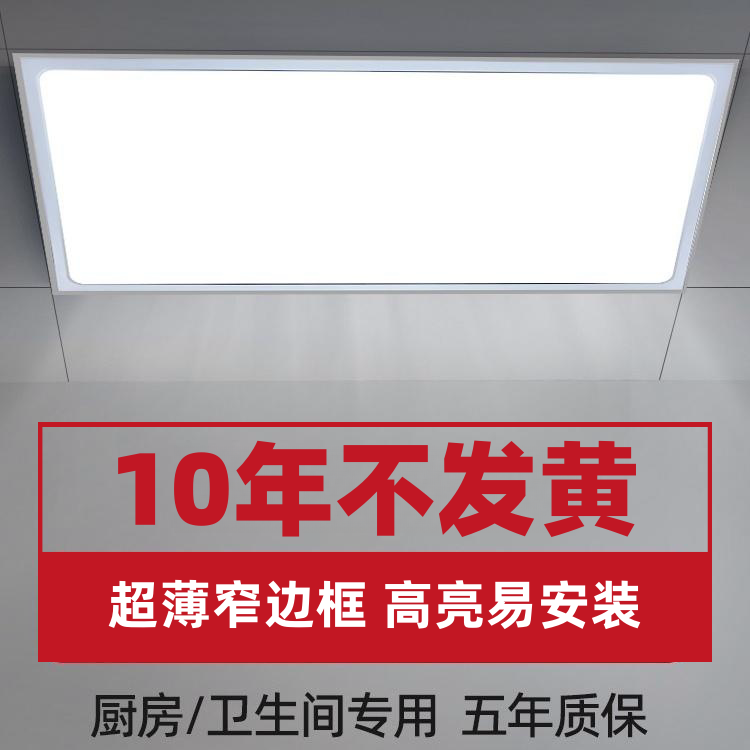 300x600平板灯集成吊顶led灯30x60 厨房卫生间吸顶灯铝扣板嵌入式,淘宝优惠券,粉丝福利购,淘宝优惠卷