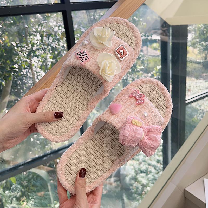 New cute non-slip flat soft bottom bow flowers