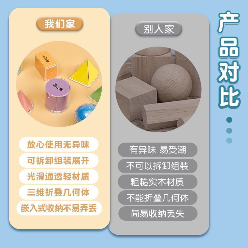 透明几何体小学数学教具展开分解立体图形模型1-6年级小学生通用 - 图3