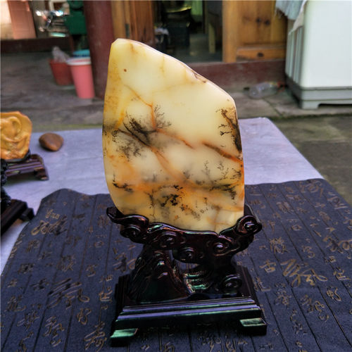 天然黄龙玉原石水草花摆件摆件 送礼收藏玉石玉器云南特产 - 图0