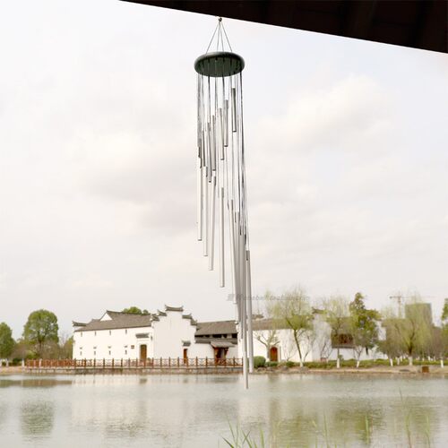 现代简约挂件日常式响叮当和风玫瑰金色银色卧室阳台音乐风铃挂饰 - 图0