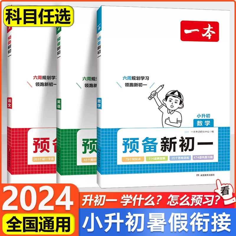 一本小升初预备新初一小升初六升七暑假衔接初一上册教材书全套人教版小升初必刷题语文数学英语基础知识大盘