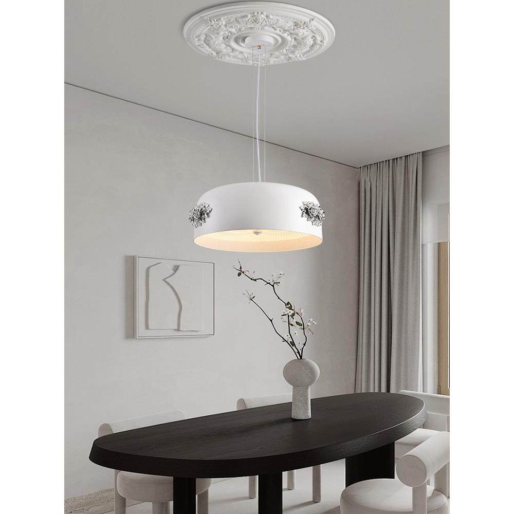 法式奶油风餐厅吊灯创意个性卧室书房灯高级感复古雕花艺术石膏灯,淘宝优惠券,粉丝福利购,淘宝优惠卷