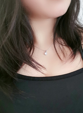 白金色锆石锁骨链项链