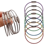 Стальная проволка, шелковые нитки, брелок для ключей с застежкой из нержавеющей стали