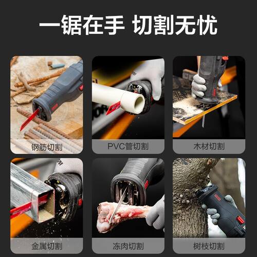 威克士往复锯WU501 20V无刷锂电多功能家用手持式切割电动马刀锯 - 图2