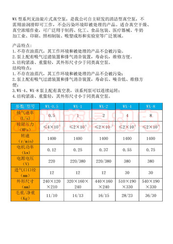 临海谭氏真空旋片式无油真空泵WX-2-AC220V（0.37KW   120L每分钟 - 图0