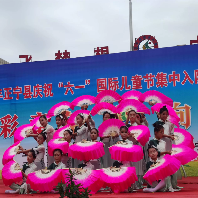 茉莉花舞蹈扇子成人双面跳舞扇儿童表演扇双面玫红学生渐变秧歌扇 - 图2