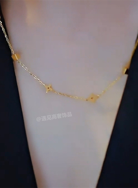钛钢颈链不掉色可水洗花朵项链