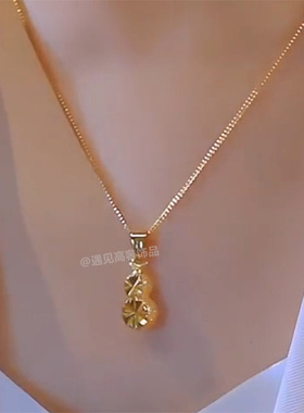 招财纳福葫芦钛钢项链女不掉色