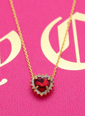 美国juicy饰品镶钻红色爱心项链