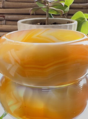 花语玉髓 天然巴西料冰透油润粉色系加宽加厚版玛瑙手镯圈口61.5