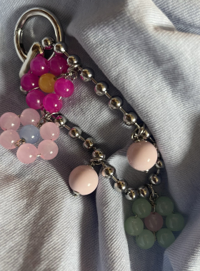 韩国进口彩色多巴胺花朵手机链手腕链包包挂件钥匙扣