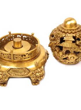 铜九转乾坤鼎摆件 铜时来运转鼎摆件