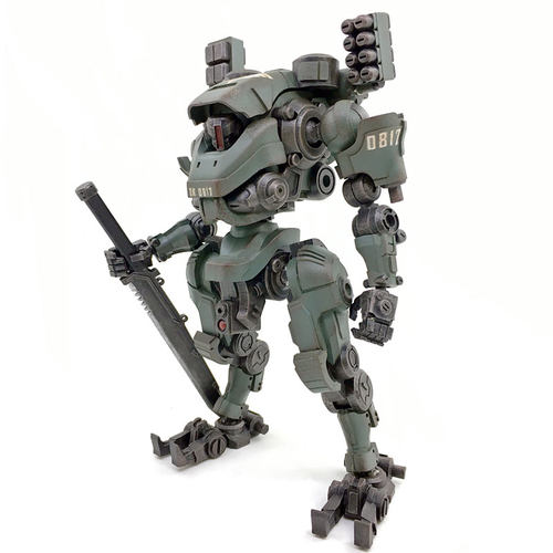 JOYTOY暗源第三代机甲模型 铁魁机甲摩托车双炮塔 可动可变形组合 - 图0