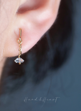 天然闪灵钻项链女设计师款