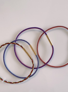 转运珠防水2mm钢丝手绳手链女串穿3d硬金黄金本命年编织日韩简约