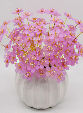 手工diy四季花开多彩六叶花材料